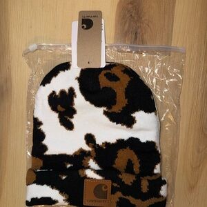 Carhartt Cow Hide Beanie - Black, White, and Brown